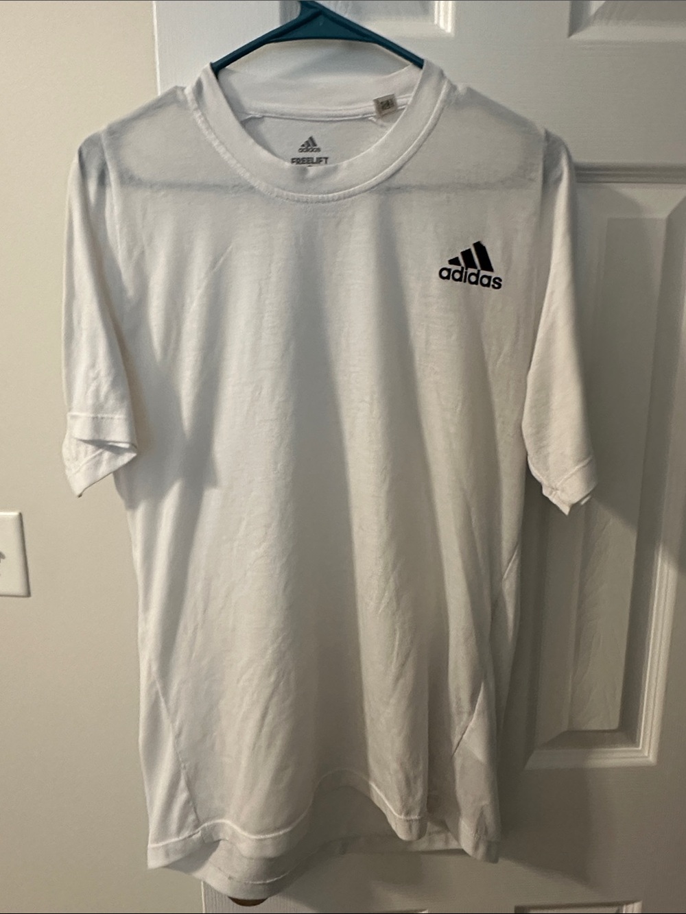 adidas White Short Sleeve Tee with Black Logo - Men's